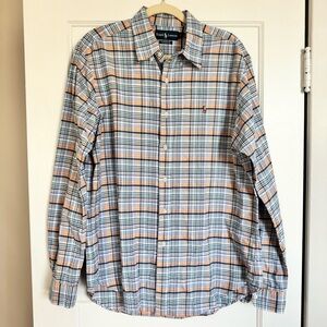 Polo Ralph Lauren Men's Long Sleeve Oxford Shirt Multicolor Plaid, 100% Cotton L